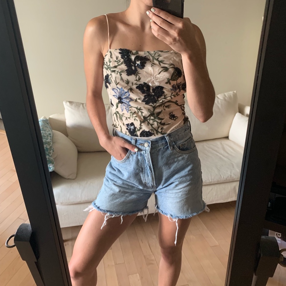 Topshop Embroidered Bodysuit
